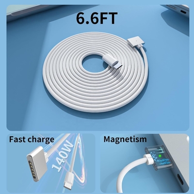 140W Type C Magnetic 3 Cable MacBook Pro 2021 M1 MacBook Air 2022 M2 MacBook Pro 2023 Fast 5A Charging Nylon Braid Charging PVC
