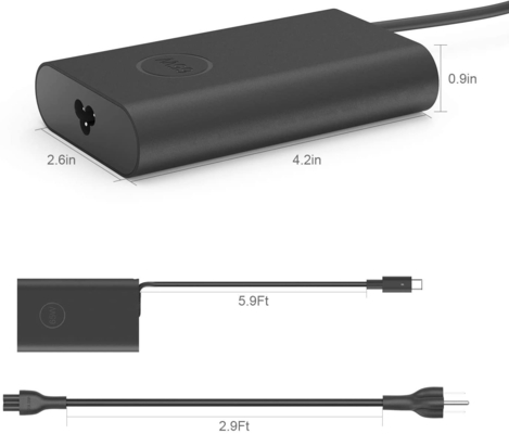 USB C 65W Laptop Charger Adapter Power Supply for Dell XPS 13 9350 9360 Latitude 5420 XPS 12 9250 LA65NM170 2YKOF P28T 2 Year